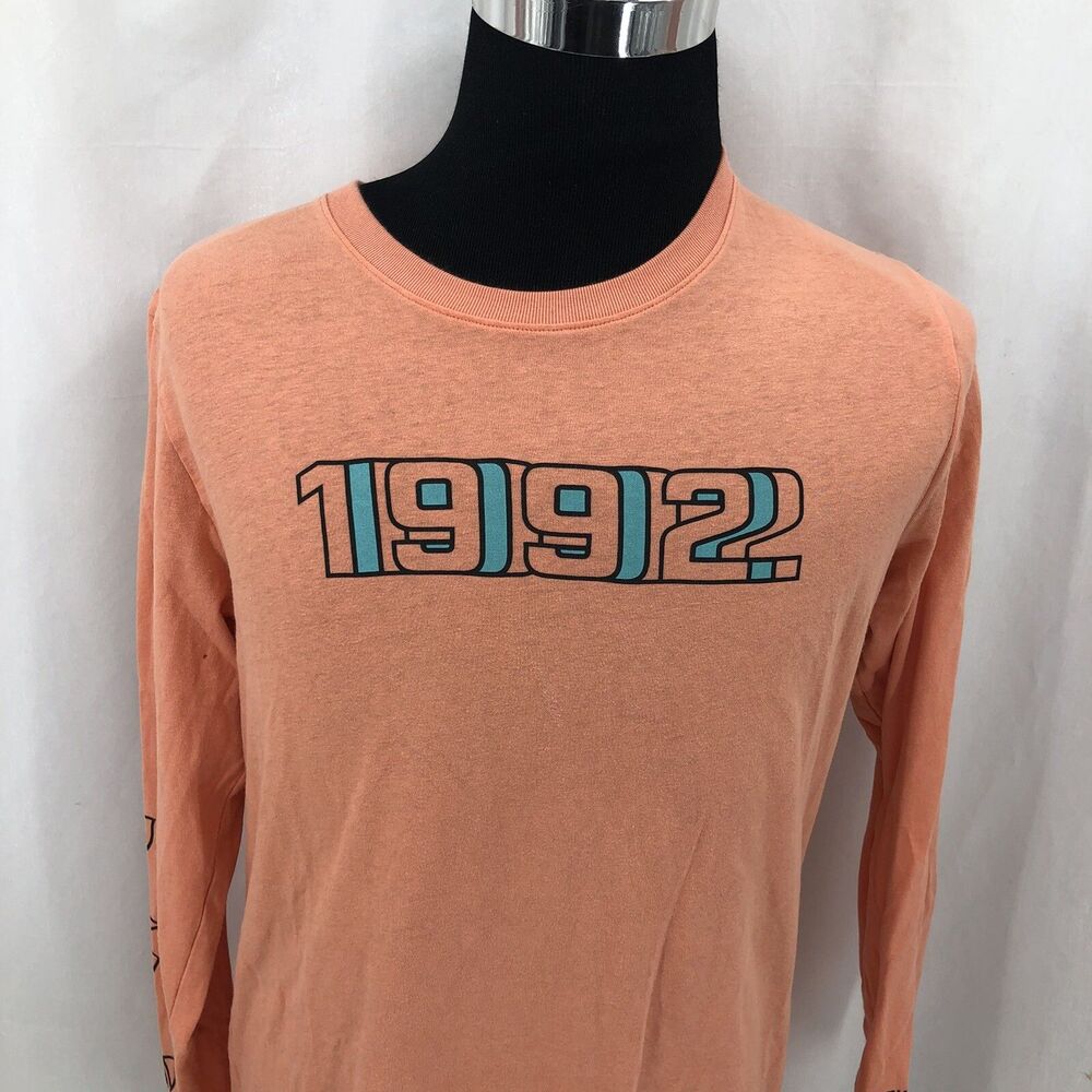 Dutch Bros 1992 Pink Coral Long Sleeve Tee Shirt Unisex Coffee Cotton Men Large